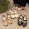Zapatos Mary Jane para mujer, primavera 2025, estilo coreano, nuevos, informales, cómodos, combinables, con punta cuadrada, tacón bajo, suela suave y poco profunda, zapatos de una sola capa.