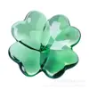 K9 Adorno de Cristal Simple de Trébol de la Suerte para Escritorio de Dormitorio, Decoración Artesanal Fresca de Trébol de Cuatro Hojas, Suministro Transfronterizo