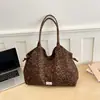 Bolso de hombro casual estilo coreano con cordón, gran capacidad, adecuado para ir al trabajo y viajar, bolso tote casual versátil de lunares vintage