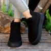 Em estoque e entrega rápida comércio interno e externo quente cor sólida fundo grosso flanela elástico casual confortável botas de neve entrega de uma peça
