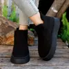 Nuevas Botas de Nieve Gruesas para Mujer Otoño/Invierno 2025 con Forro de Felpa, Botines de Algodón Slip-On de Punta Redonda para Amazon