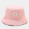 Chapéu de pescador Daisy de dupla face para homens e mulheres Primavera e verão Chapéu de sol impresso para todos os jogos de estilo coreano para estilo japonês Chapéu de bacia de estilo fresco