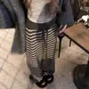 Pantalones Casuales de Rayas Color-Block de Estilo Americano, Elásticos de Cintura Alta de Pierna Ancha para Mujer, Pantalones Largos Holgados de Estilo Perezoso para Otoño e Invierno