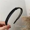 Diadema Fina de Cuero para el Cabello Pasador Cruzado Simple Nudo de Celebridad de Internet para Recoger el Cabello Diadema Versátil para Exteriores Accesorios para la Cabeza