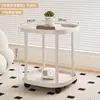 Mesa Auxiliar para Sofá Móvil de Casa, Mesa de Café, Mesa Mini para Balcón de Dormitorio, Estante de Almacenamiento Pequeño Minimalista Moderno para Apartamento