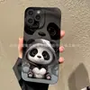 Funda de Panda Blanca y Negra Adecuada para el Teléfono Apple 14Lus Funda para iPhone 17/16/15 Promax Cobertura Completa 12/11 Suave 13