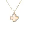 Collar de Trébol de Cuatro Hojas de la Suerte para Mujer Fritillaria Lujo Ligero Nicho Simple Versátil Elegante Cadena para Clavícula de Alta Gama Nuevo Estilo 2024