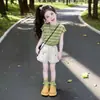 Conjunto de Verano para Niñas 2026 Estilo Nuevo: Conjunto de Dos Piezas: Chaleco Holgado Estilo Coreano y Shorts Cargo Elegantes para Niños Mayores
