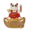Estatueta de Gato da Sorte Que Acena a Mão Automaticamente, Decoração de Gato da Fortuna para Caixa Registradora de Loja, Presente de Inauguração de Loja