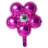Globo de Película de Aluminio Redondo de Flor de Cinco Pétalos al por Mayor Diseño de Boda Globo de Papel de Aluminio de Pétalo Boda Fiesta de Cumpleaños