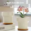 Macetas de Cerámica con Platos para Uso Doméstico al por Mayor, Macetas para Suculentas de Estilo Ins Simple Lujo Ligero Estilo Crema, Disponible para Dropshipping