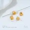 Cobre Plateado que Conserva el Color con Oro Real de 24K Incrustado con Zirconia Patrón de Calabaza Corazón Separadores de Perlas Perlas Cuadradas Turquesa Accesorios Hechos a Mano de Oro Arena