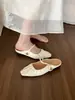 Mocasines cerrados estilo francés Chuyuji para mujer, calzado de verano para exteriores, zapatos Mary Jane de alta gama, zapatos tipo mula, estilo de hadas