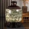Jarras y tinajas de cerámica Jingdezhen para fermentar vino 10 kg 20 kg 30 kg 25 kg botellas de vino retro para uso doméstico, garrafas de vino selladas