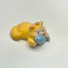 Llavero de Gato Flocado 3D con Pez, Lindo Colgante de Llavero de Resina DIY para Bolsa Accesorios Venta al por Mayor