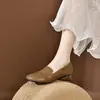 Mocassins Femininos Boca Rasa Slip-on Bidirecional 2026 Outono Novo Bico Redondo Solado Macio Salto Grosso Confortável Fundo Plano Mocassins Feminino