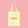 Bolsa Tote de Lona Branca para Pintura DIY Promocional para Estudantes de Cursinho Bolsa de Mensageiro Bolsa de Lona Branca Estampada com Logo Vela