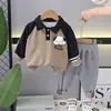 2024 Nuevo Colgante de Dibujos Animados Niños Primavera Camisa Polo de Manga Larga Pantalones Casuales Conjunto de Dos Piezas Fabricante Original Venta al por Mayor