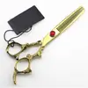 Tesoura de Cabeleireiro Padrão Dragão Dourado de 6,0 polegadas, Tesoura de Corte de Cabelo, Tesoura Reta, Tesoura de Desbaste, Tesoura de Desbaste XL3-0401
