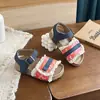 Sandalias Retro Florales Estilo Coreano para Niños Birkenstock Verano 2026 Nuevas Elegantes Cómodas Sandalias de Punta Abierta Sandalias de Princesa
