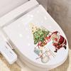 Pegatinas decorativas de Papá Noel para baño, pegatinas decorativas para tapa de inodoro, pegatinas adhesivas removibles para festival de Navidad
