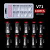 Molde de Armadura para Extensión de Uñas de Arte de Uñas Transfronterizo 100 Piezas PVC Caja Blíster Armadura Transparente con Escala Molde de Armadura de Cristal