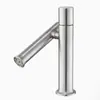 Grifo Monomando Frío para Lavabo Acero Inoxidable 304 Lavabo Cerámico Lavabo Agujero Único Grifo Cuatro Puntos Universal