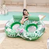 Asiento Doble Inflable para Agua Tipo Hoja, Ampliado y Engrosado, Flotador de Agua Inflable para Adultos, Cama Flotante Individual, Sillón