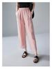 Verano 2025 Nuevo Holgado Adelgazante Cintura Alta Commuter Ramie Pantalones Casuales Cortos Cubre Caderas Elegantes Pantalones de Pierna Ancha para Mujer Modernos