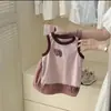Conjunto de Vestido de Verano Delgado Estilo Coreano para Niñas Falda de Tirantes Elegante Falda de Mezclilla para Bebé Vestido Chaleco Conjunto de Dos Piezas