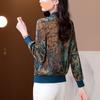 Jaqueta casual curta da mãe Vestido de primavera feminino de meia-idade Cor Terno de beisebol Top Primavera e verão de meia-idade Jaqueta fina de estilo ocidental
