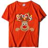Camisetas navideñas de manga corta con cuello redondo para mujer, holgadas y con ciervos navideños, disponibles en Amazon.