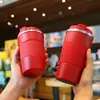 Copo de café simples novo de aço inoxidável transfronteiriço copo térmico a vácuo de camada dupla copo de água portátil para carro para presente