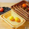 Caja de regalo maceta marco cesta cesta de bambú tejida cesta de bambú simple cesta cesta de bambú bolsa soporte de exhibición cesta pequeña plato comida churros.