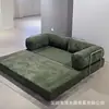 Sofá de suelo relajante con amplia zona de asiento, estructura de madera maciza reforzada, sofá esquinero de tela estilo crema para apartamentos y casas de huéspedes