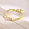 Pulsera de Cadena Dorada de Plata de Ley S925 Popular en Vivo para Mujer, Joyería de Lujo Ligero, Venta Caliente Xiaohongshu, Mismo Estilo Venta Caliente