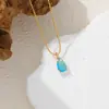 Collar de Oro de 18K Piedra de Nacimiento de Diciembre Circonita de Colores Colgante Pequeño de Gota de Agua Joyería Transfronteriza Europea y Americana Joyería de Amazon