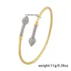 Pulsera de Zirconia de Lujo en Forma de Semicírculo para Mujer con Cobre Microincrustado, Estilo Japonés y Coreano, Diseño Minimalista de Nicho, Venta al por Mayor