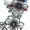 Nuevo encaje soluble en agua flor de hilo de vidrio tridimensional bordado de encaje accesorios de boda tocado joyería 18CM de ancho