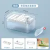 Moldes para cubitos de hielo de grado alimenticio, bandejas de hielo tipo prensa para uso doméstico, cajas de almacenamiento de cubitos de hielo para refrigerador con tapas para congelar y almacenar cubitos de hielo