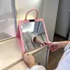 Espejo de cuerpo entero portátil de fieltro al por mayor, espejo de tocador plegable de pared, espejo de mano para guardar, adecuado para dormitorios y uso doméstico, personalizable