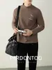 ¡Bordado Clásico! ¡Lana y Seda de Morera! Camiseta de Forro Polar de Doble Cara de Gama Alta con Calefacción Infrarroja Lejana y Retención de Calor para Hombre, Capa Base de Manga Larga