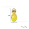 Colgante de Fruta de Dibujos Animados con Goteo de Aceite de Acero Inoxidable - Berenjena Papaya Manzana Piña Plátano Caqui DIY Collar Pulsera