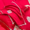 Juego de boda de tela cepillada hipoalergénica en rojo brillante, funda de edredón con bordado pesado de estilo chino exquisito, juego de ropa de cama de cuatro piezas para recién casados