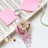 Chaveiro de buquê em acrílico, pingente criativo e feminino para mochila, acessório de flor fofo, presente para melhores amigas, tulipa