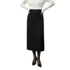 Falda de Lana, Nuevo Estilo Otoño, Falda con Abertura, Falda de Cintura Alta Estilo Coreano para Mujer, Venta Individual Dropshipping, Suministro para Transmisión en Vivo Transfronteriza