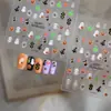 Nail Art Factory Gato Preto Fantasma Adesivos de Unha de Halloween Fofos Flor Bronzeada Gato na Janela Abóbora Adesivos de Unha