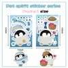 Transfronterizo 8 Hojas/Paquete Caricatura Cara de Pingüino Cambia-Cara Pegatinas Rompecabezas Niños Educación Temprana Rompecabezas DIY Lindas Pegatinas de Pingüino Antártico