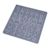 Molde de Resina de Cristal DIY Amapola Molde Pequeño de Tablero Entero Número y Letra Colgante de Letra Inglesa Molde de Silicona