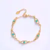 Cdd Pulseira de Joias para Decoração dos Olhos Estilo Ins Europeu e Americano, Fashion e de Alta Qualidade, Inlaid com Strass e Turquesa da Fábrica de Origem